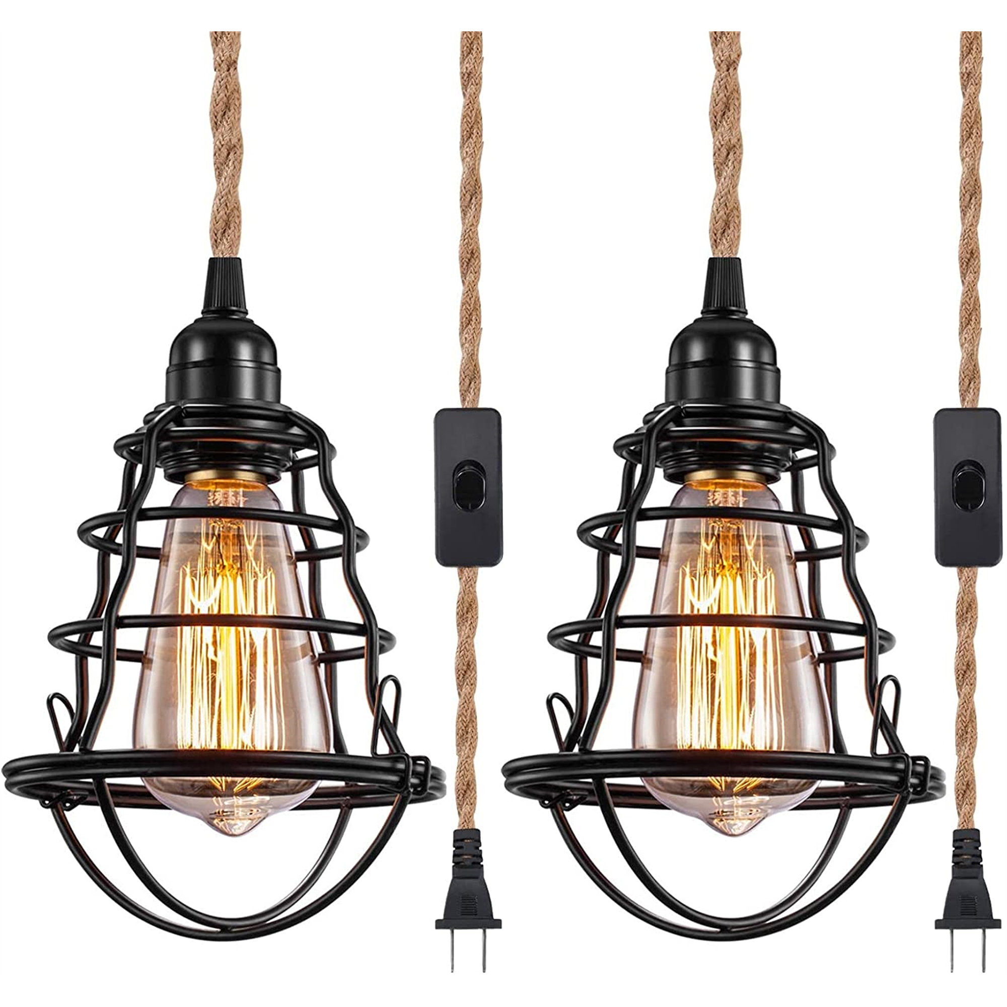 17 Stories Industrial PlugIn Pendant Light With Plug In Cord & Reviews