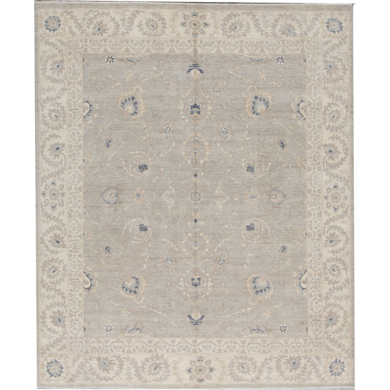 Bokara Rug Co Inc Ziegler Oriental Hand Knotted Wool Gray Ivory Area Rug Wayfair
