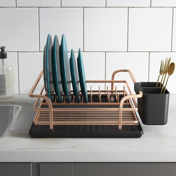 Dish Drainer Rack Collapsible X Shape With/Without Tray Chrome Pot Wash Kitchen 