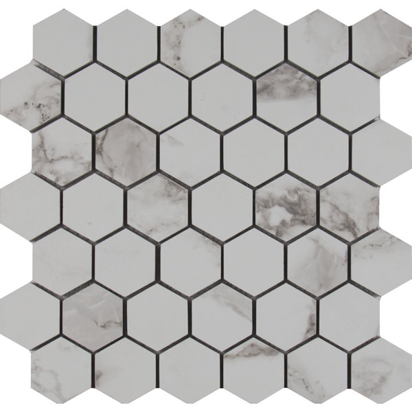 Msi Statuario 2 X Hexagon Porcelain Mosaic Tile In Matte Msi Statuario 2 X Hexagon Porcelain Mosaic Tile In Matte Reviews Wayfair