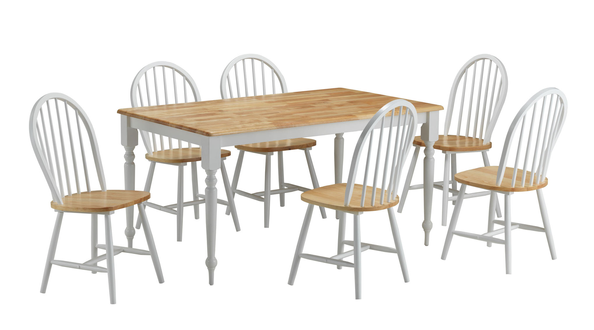 white natural dining set