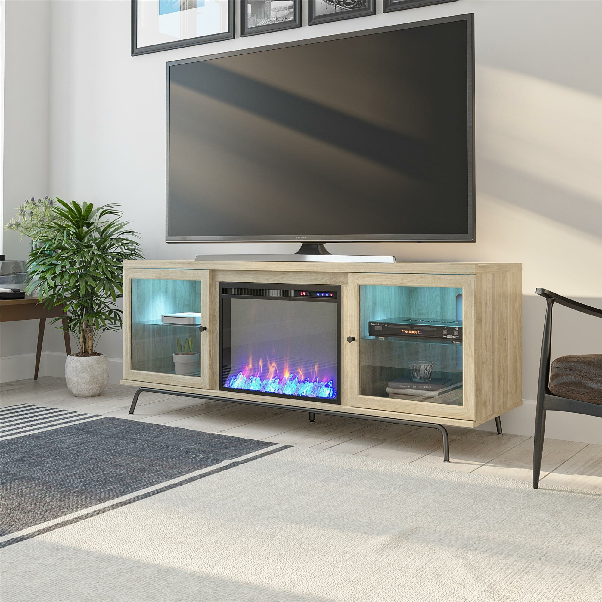 Latitude Run Thoma Tv Stand For Tvs Up To 70 Inches With Electric