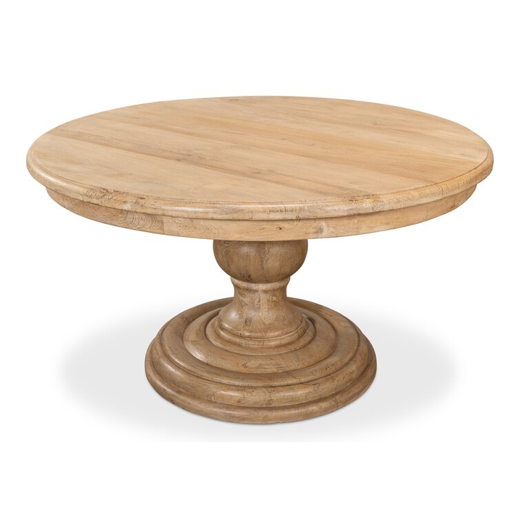 Sarreid Ltd 54'' Mango Solid Wood Pedestal Dining Table | Wayfair