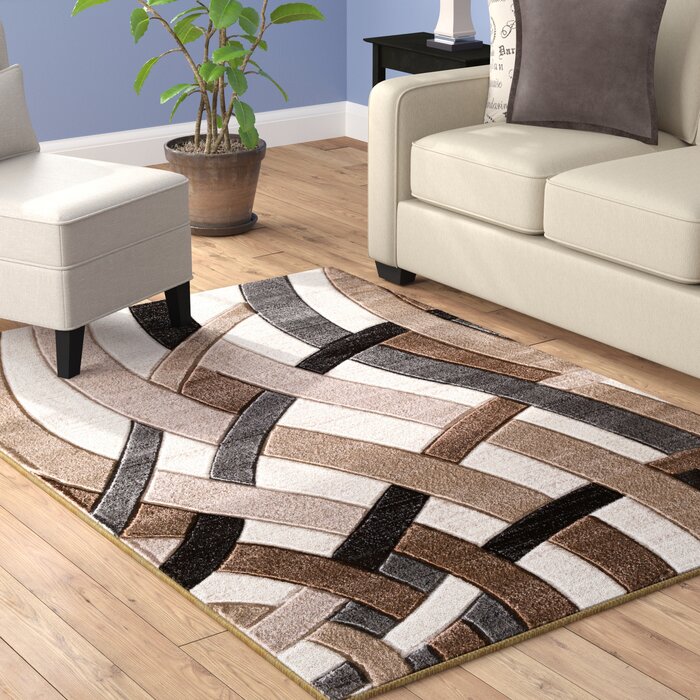 Lark Manor Eltingville Abstract Beige/Gray/Black Area Rug & Reviews ...