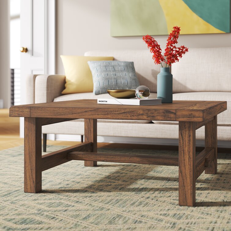 Foundstone™ Maisie Solid Wood Trestle Coffee Table & Reviews | Wayfair.ca