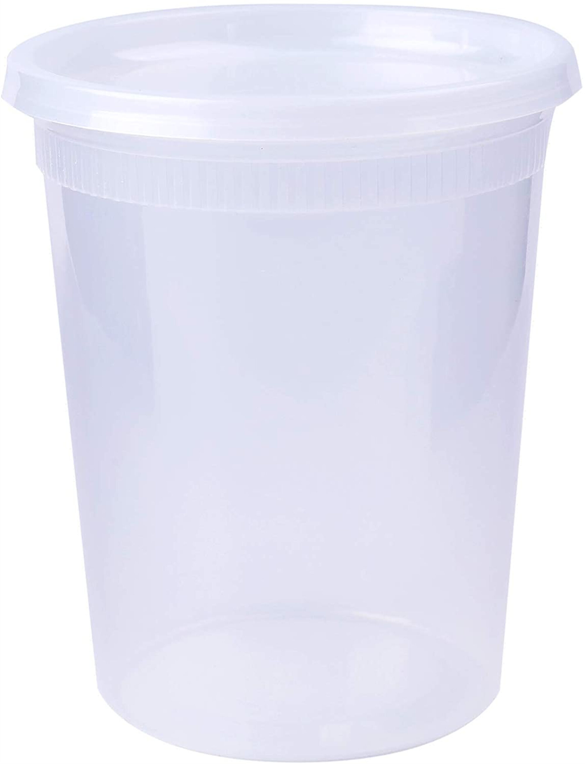 Deli Food Storage Containers Lids 50 Count Clear Take Out Travel Lunch Box 16 Oz