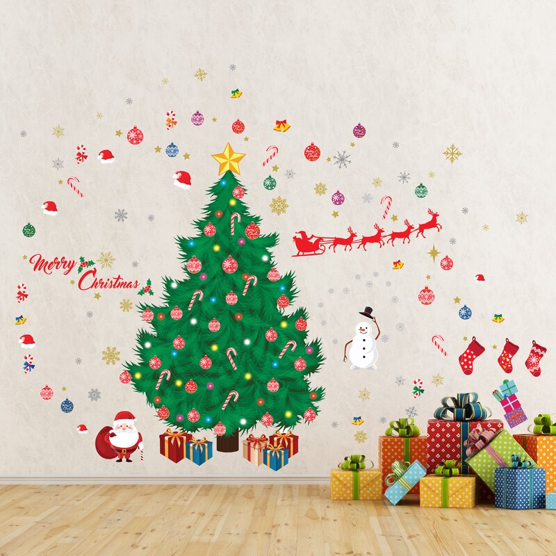 The Holiday Aisle Christmas Decorations Wall Decal Wayfair