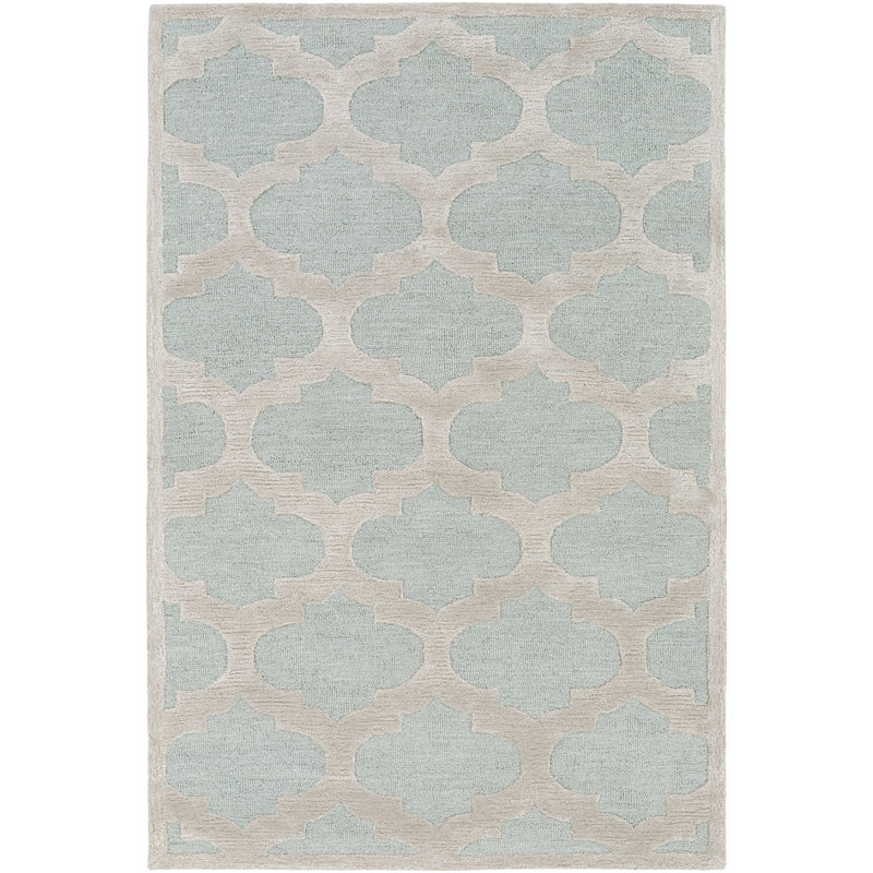 Andover Mills Boise Geometric Handmade Tufted Mint Beige Area Rug Reviews Wayfair