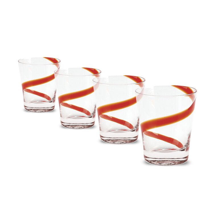 red swirl drinking glasses