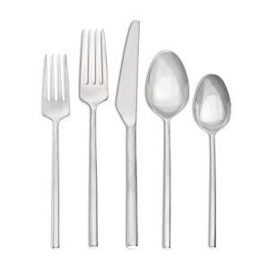 Modern Stainless Flatware Set Wayfair Moderne 5 Piece 18 10 Stainless Steel Flatware Set