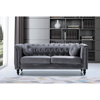 Kelly Clarkson Home 35 Wide Velvet Rolled Arm Sofa Bed Reviews Wayfair