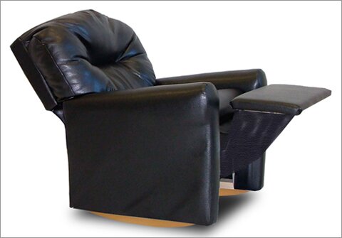 kids black leather chair