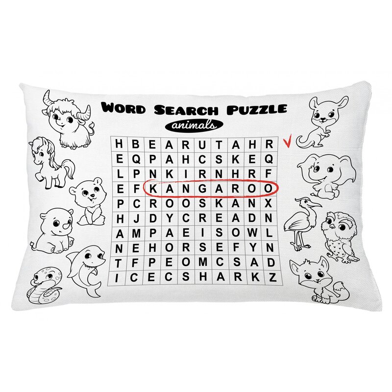 East Urban Home Word Search Puzzle Indoor Outdoor Lumbar Pillow Cover Wayfair