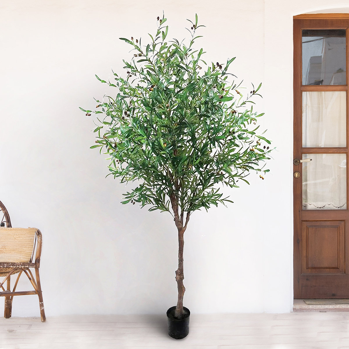 Greyleigh™ Faux Olive Tree in Pot | Wayfair