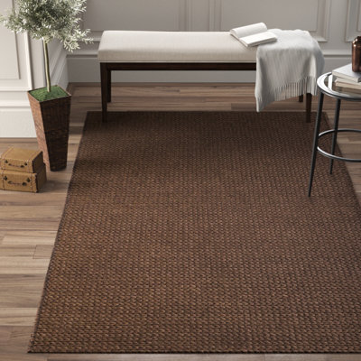 Camdyn Handwoven Wool Brown Area Rug