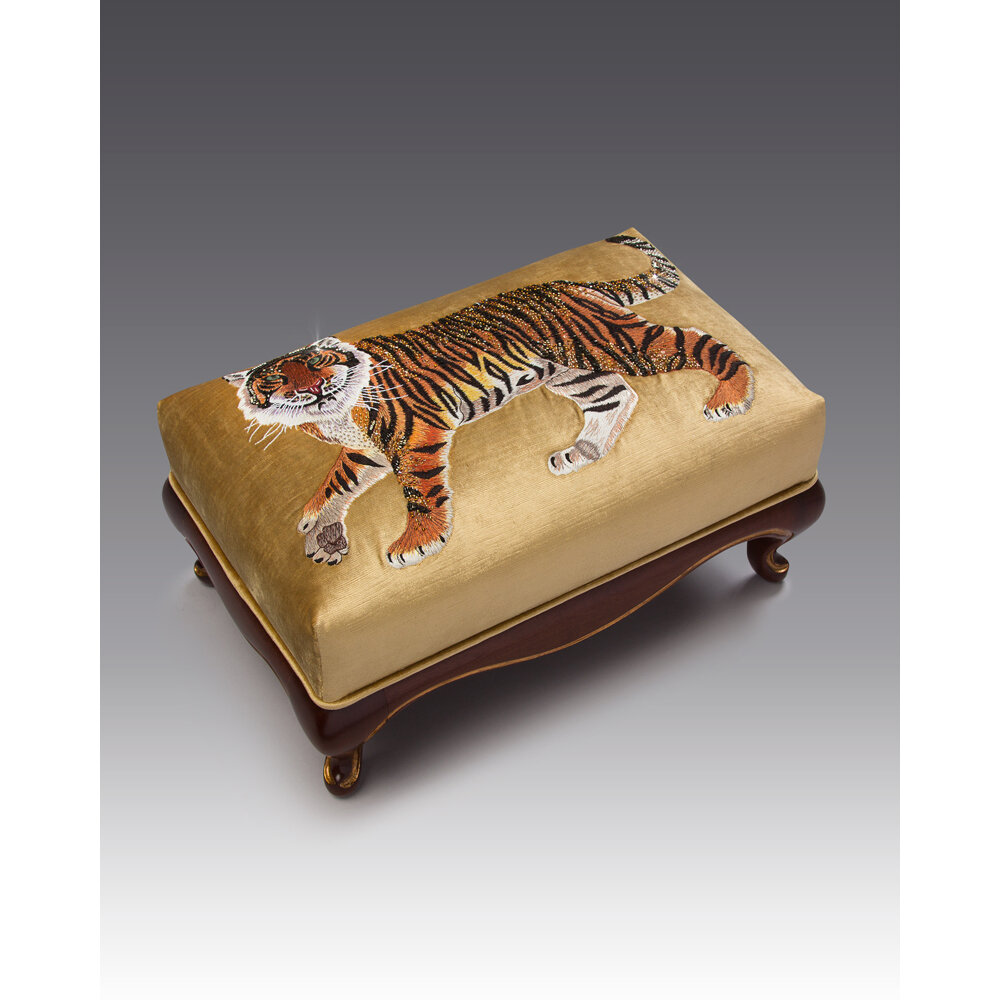 Jay Strongwater Desmond Tiger Ottoman Perigold