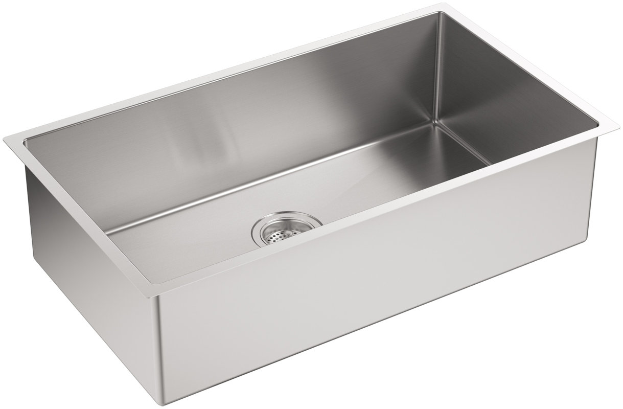 Houzer Porcela Series Pch 3700 Offset Single Bowl Undermount Kitchen Sink In White Porcelain Enamel Kohler Riverby 22 X 33 Basin Cast Iron Single Bowl Undermount Kitchen Sink