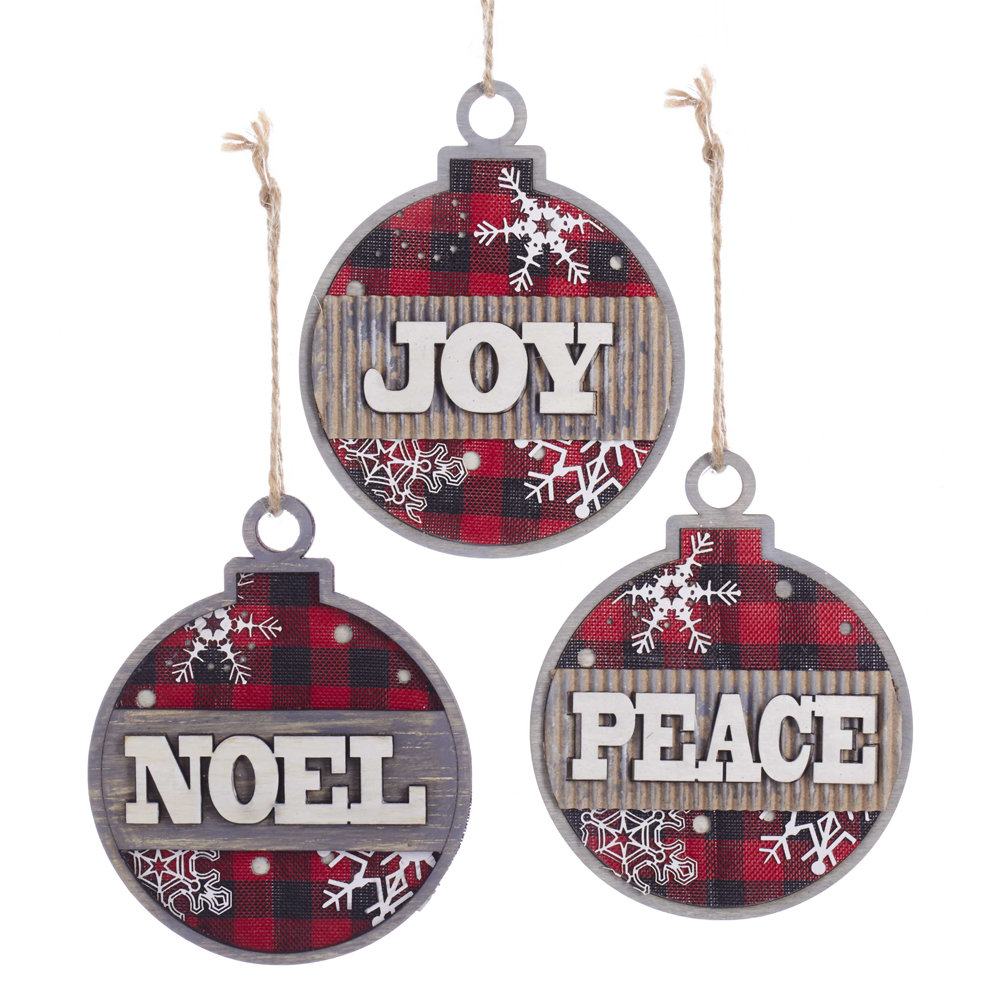 Kurt Adler 4-Inch Metal Set of 4 Christmas Word Ornament Set 4 Piece