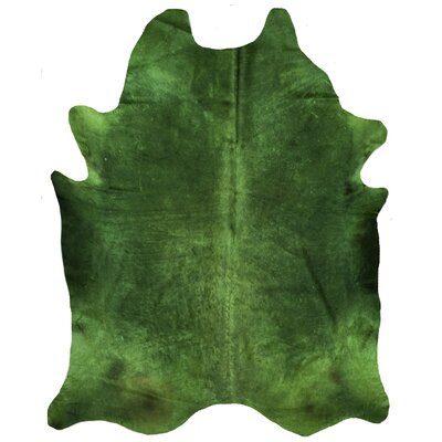 Dube Solid Dyed Green Cowhide Area Rug Mercer41