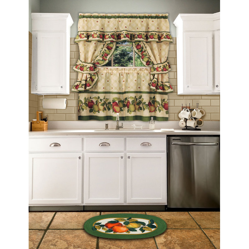 August Grove Andrea 5 Piece Apple Orchard Cottage Window Curtain