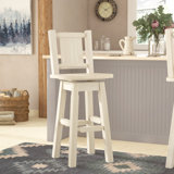 Abella Swivel Solid Wood 30 Bar Stool by Loon Peak®