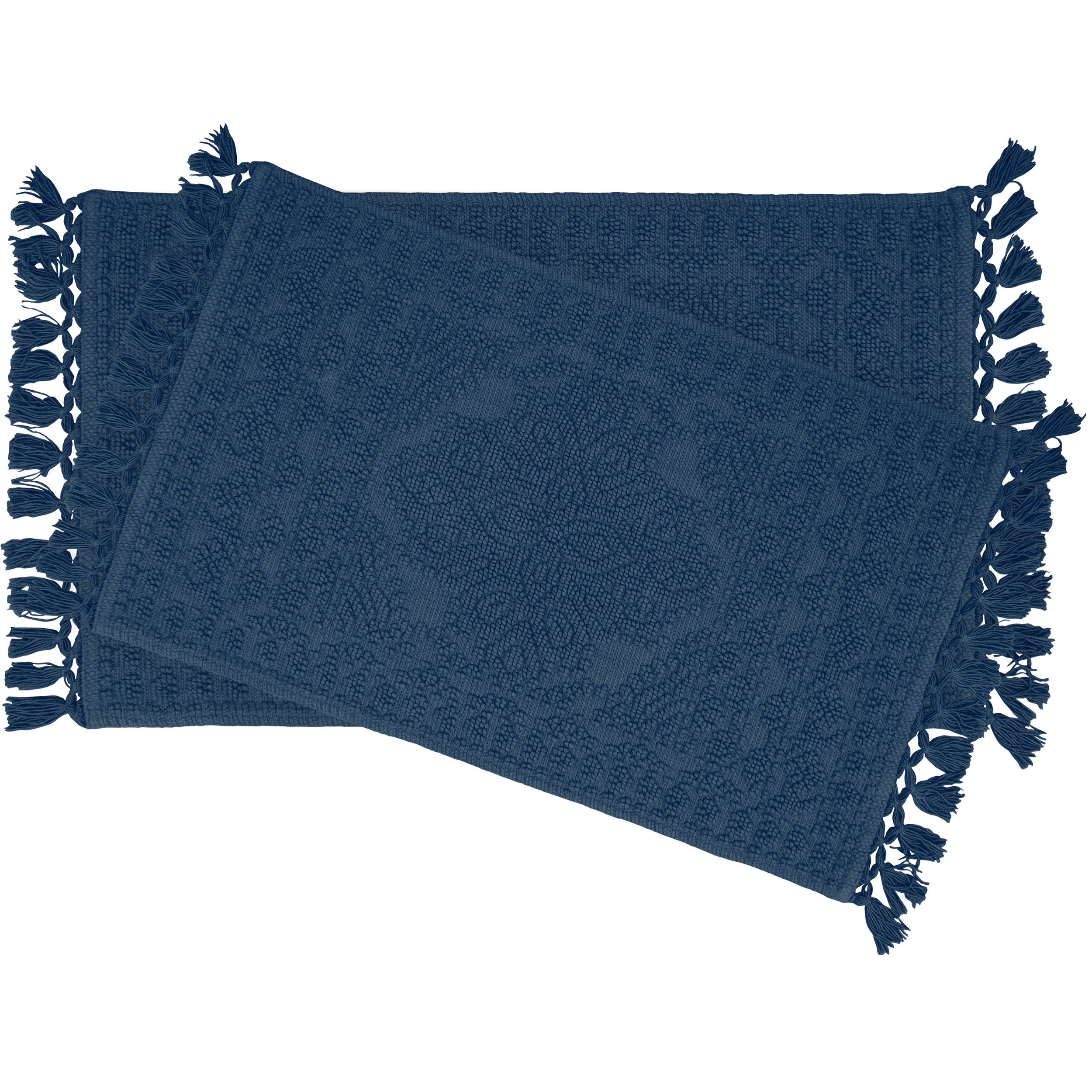 French Connection Dekker Fringe Cotton 2 Piece Bath Rug Set French Connection Dekker Fringe Cotton