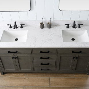Anself Reclaimed Wood Bathroom Vanity Cabinet Set Mirror Colours Random 