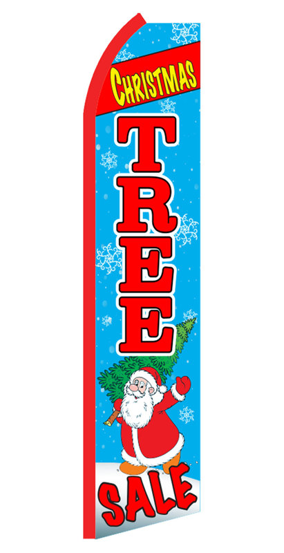 Neoplex Christmas Tree Sale With Santa Polyester 138 X 30 In Feather Banner Wayfair