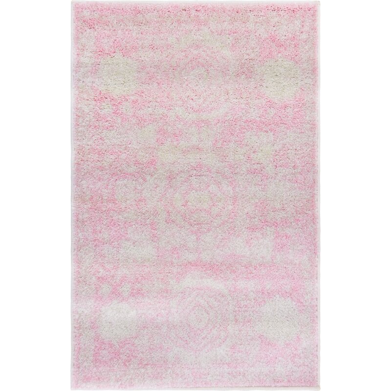 Bungalow Rose Boldt Power Loom Pink Ivory Rug Reviews Wayfair