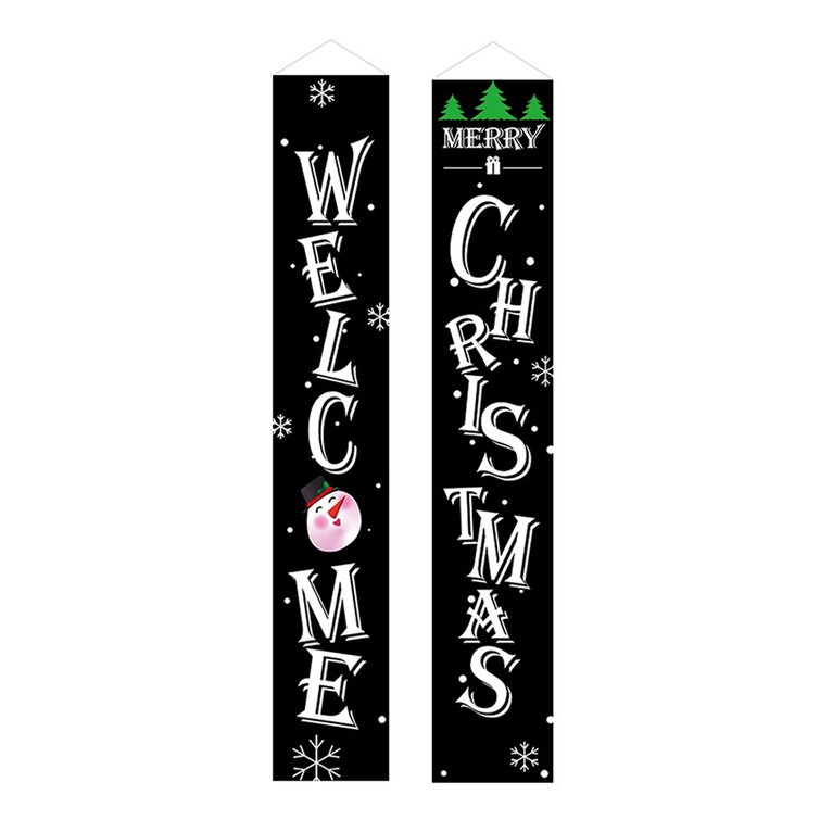 The Holiday Aisle® 2022 New Merry Christmas Happy New Year Signs Xmas Banners For Indoor Outdoor Front Door Living Room Kitchen Wall Party Decor | Wayfair