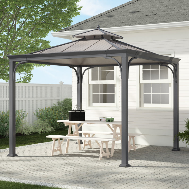 Sunjoy 10 Ft W X 10 Ft D Steel Patio Gazebo Reviews Wayfair