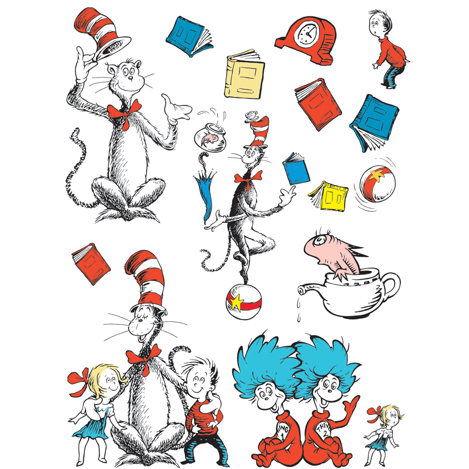 Eureka School 845034 Back to School Dr 4 H Seuss The Cat in The Hat Blue Punch Out Deco Letters Classroom Decorations 217pc 