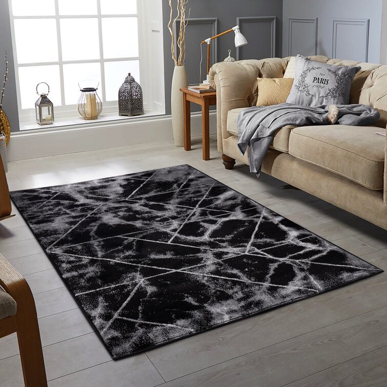 Metro Lane Dawsmere Dhurrie Black Rug & Reviews | Wayfair.co.uk