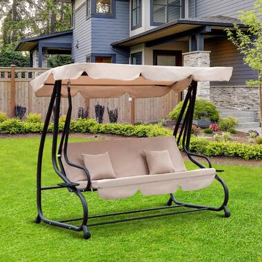 musa 2 seat outdoor porch swing with stand