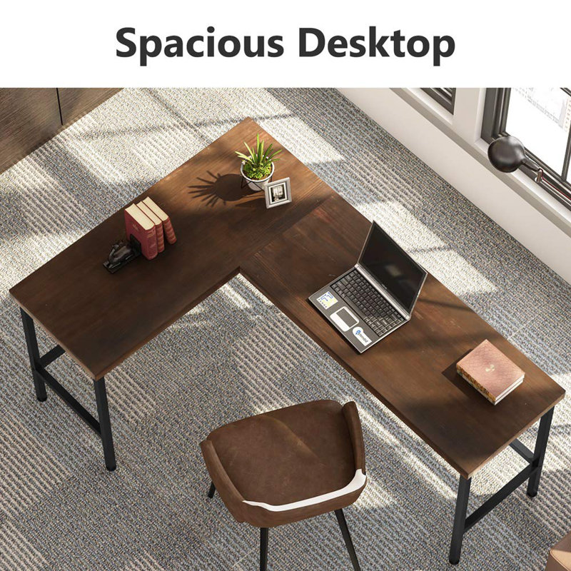 Williston Forge Marcum Solid Wood L Shape Desk Reviews Wayfair