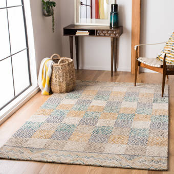 East Urban Home Floral Polyester Orange Green Yellow Area Rug Wayfair
