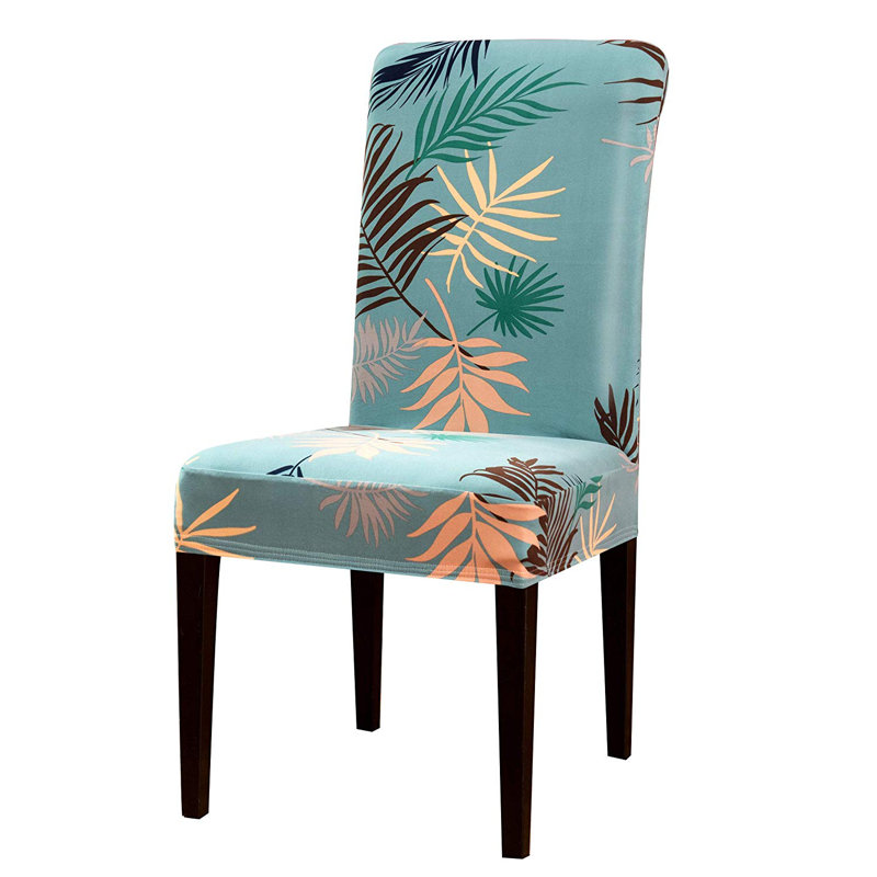 Bayou Breeze Printed Leaf Stretchable Box Cushion Dining Chair Slipcover Reviews Wayfair