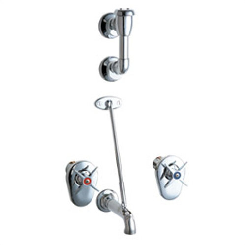 Chicago Faucets Manual Wall Mounted Service Sink Faucet With Breaker Spout Pail Hook Wall Brace And Cross Handle Wayfair