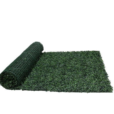 120" x 40" Faux Boxwood Hedge Roll Indoor/Outdoor, Artificial Boxwood Grass Wall Panels