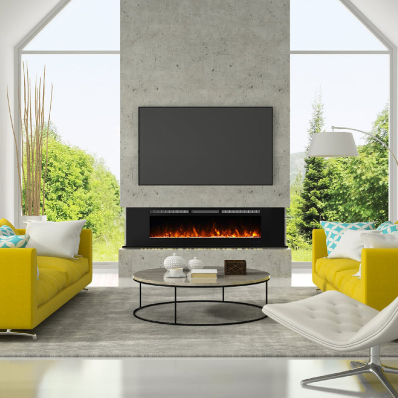 Latitude Run Millner Recessed Wall Mounted Electric Fireplace