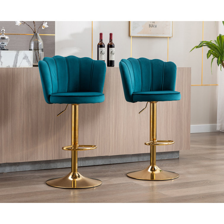 Everly Quinn Ludka Swivel Adjustable Height Bar Stool - Wayfair Canada