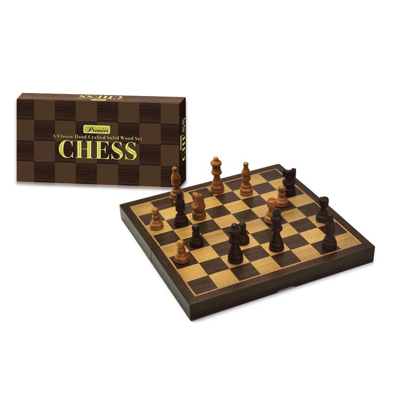 Intex Entertainment Inc Handmade Premier Brown Chess Board Game ...