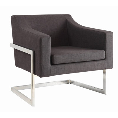 Contemporary Grey And Chrome Accent Chair Decor+