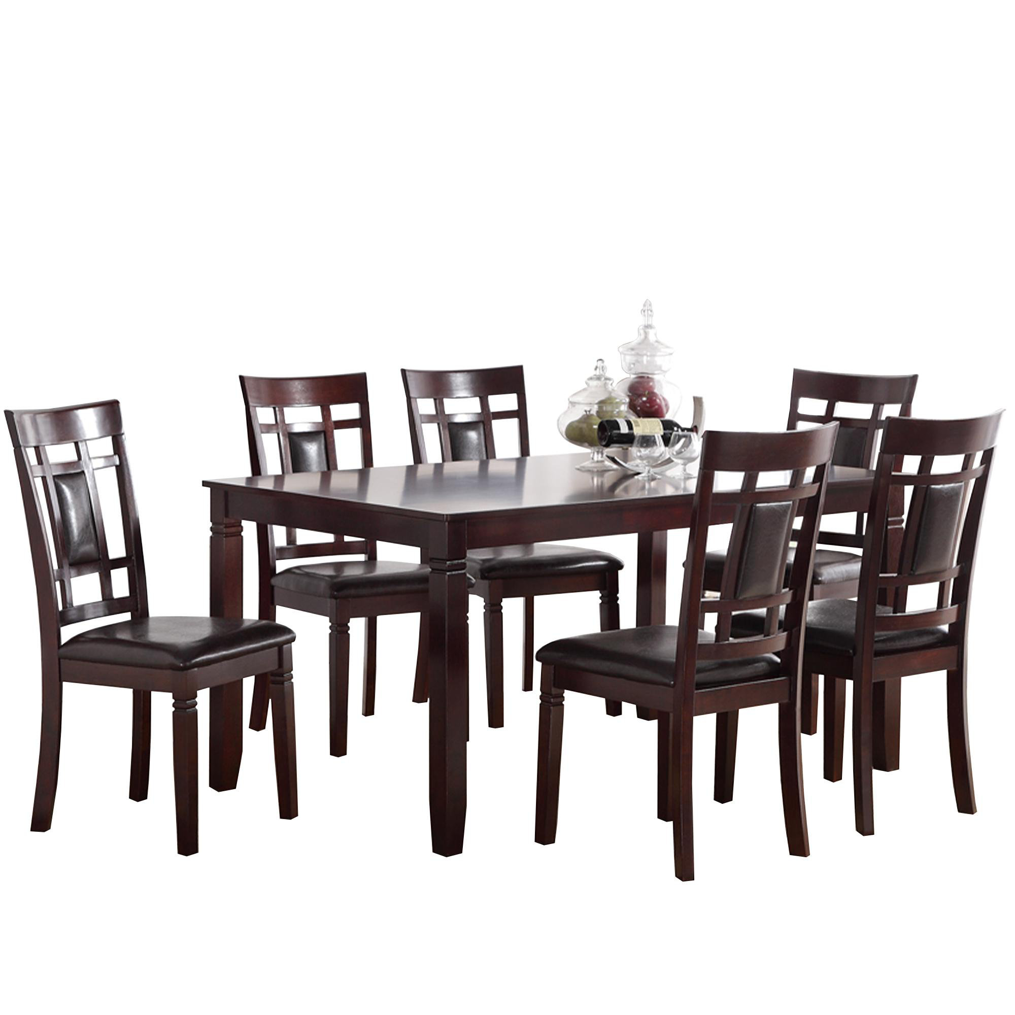 Red Barrel Studio Chun Modish Rubberwood 7 Piece Solid Wood Dining Set Reviews Wayfair