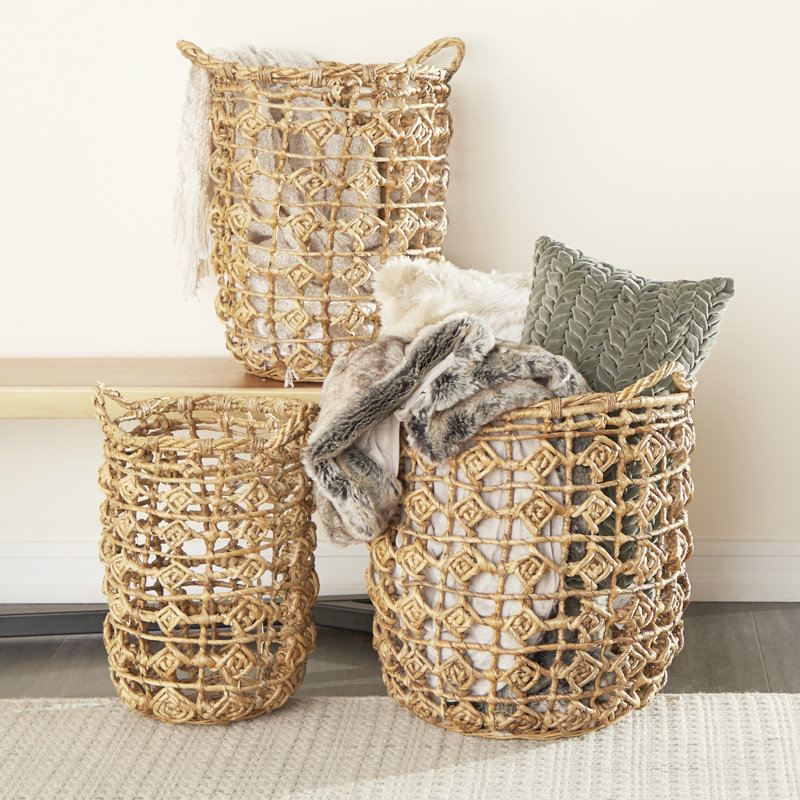 3 Piece Wicker/Rattan Basket Set Joss & Main