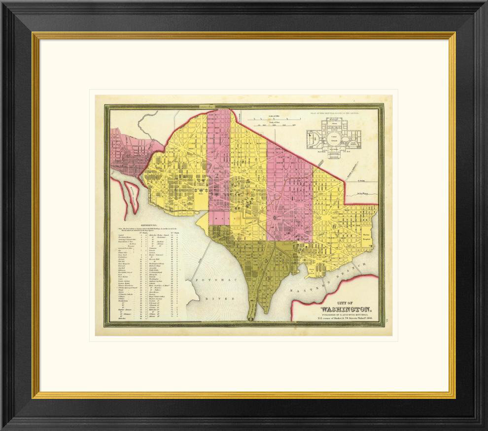 Global Gallery City Of Washington D C 1846 By Samuel Augustus Mitchell Framed Graphic Art Wayfair
