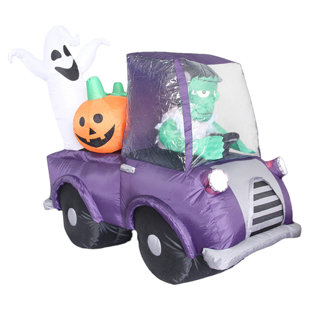 Airblown Lighted Monster In Car Halloween Decoration By Jeco Inc.