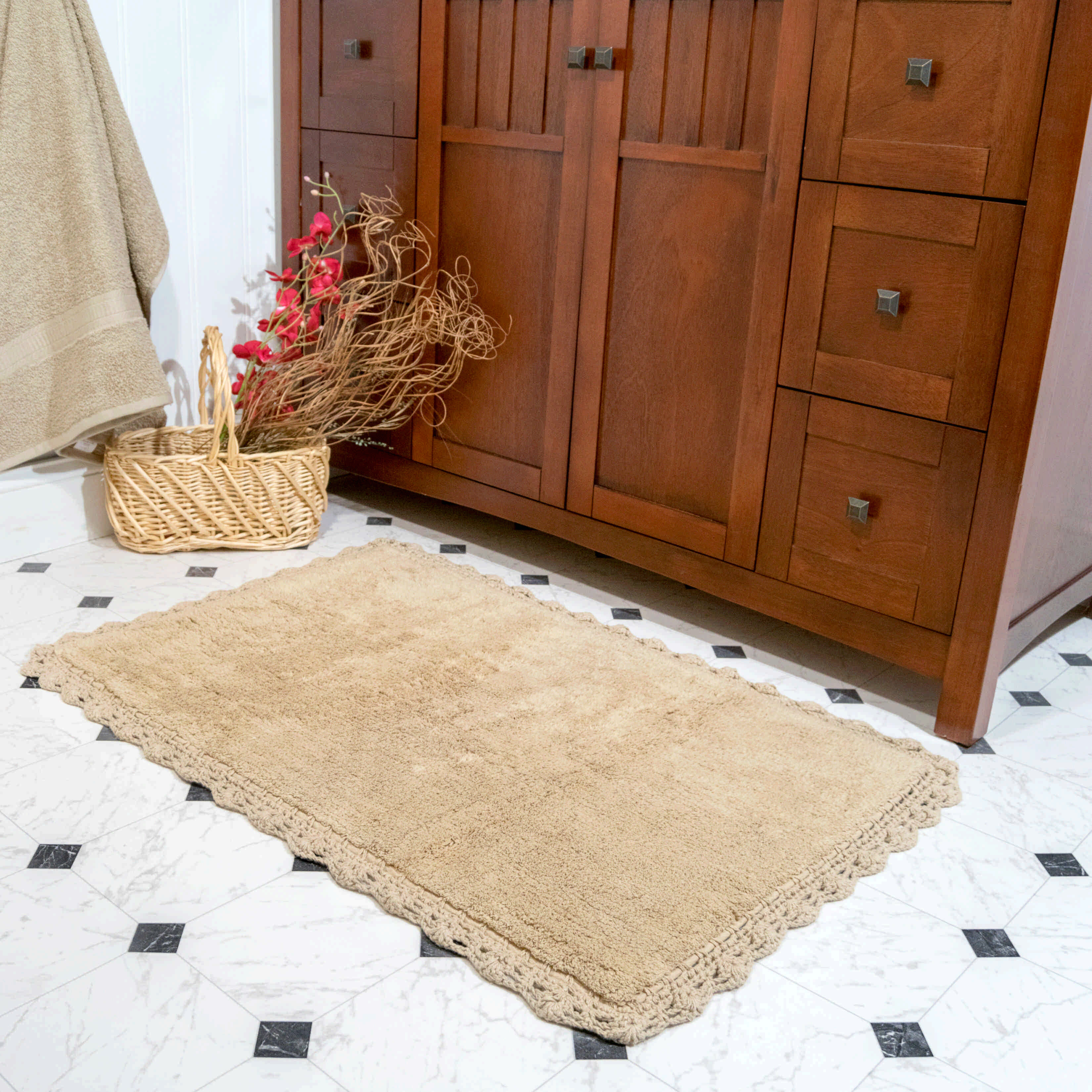 Ophelia Co Palmhurst Rectangle 100 Cotton Reversible Piece Bath Rug Set Reviews Wayfair