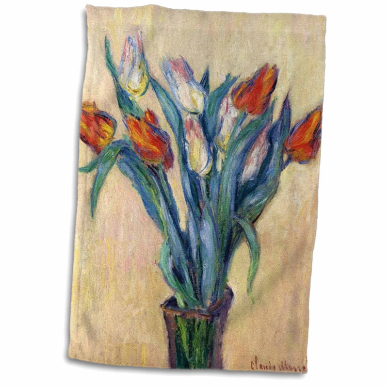East Urban Home Bruce Print Of Monet Painting Vase Of Tulips Hand