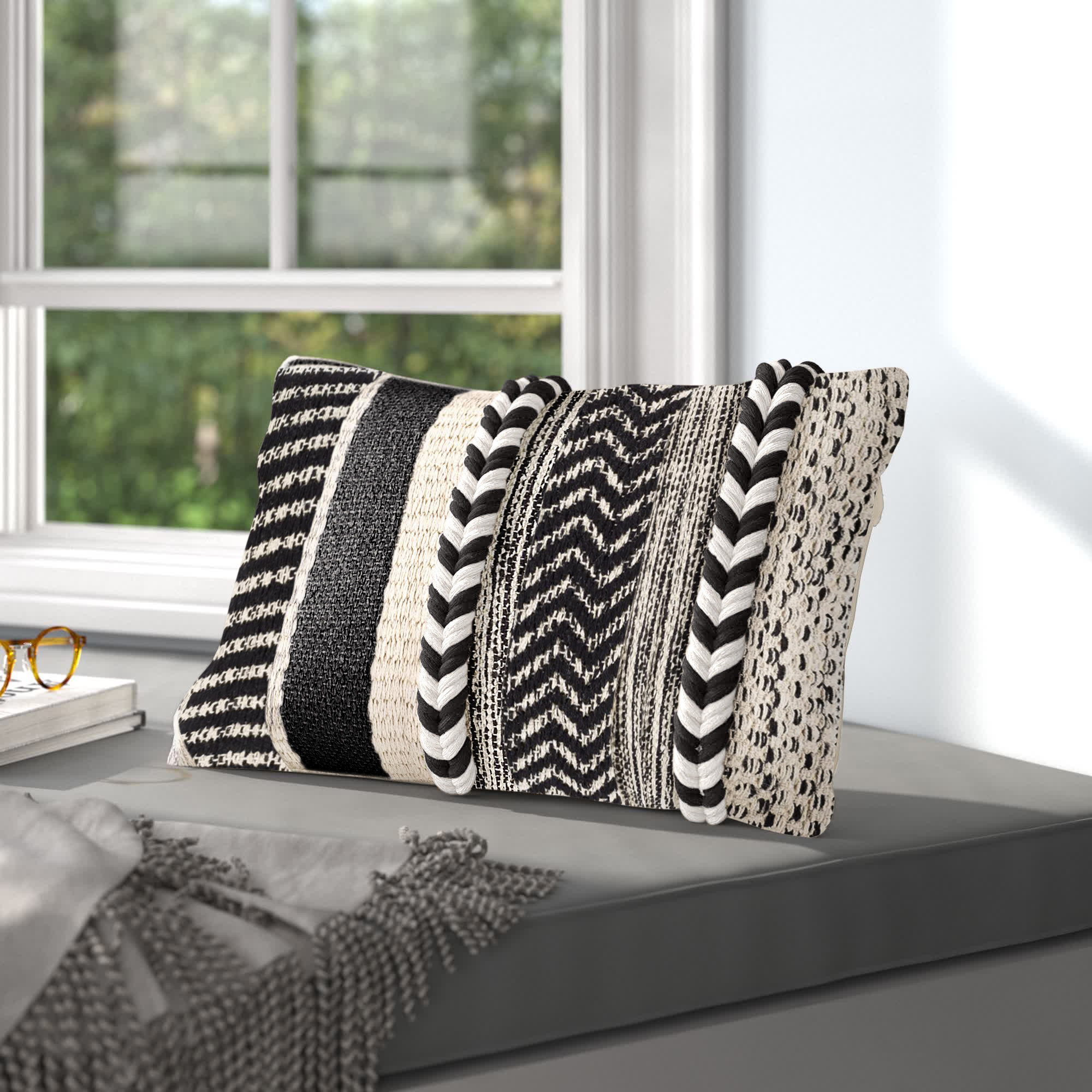 18" Striped Pattern Decor Cotton Linen Throw Pillow Case Cushion Cover Home 